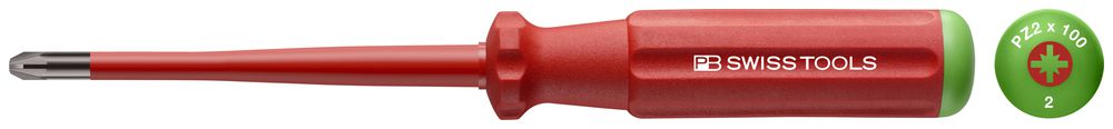 Tournevis cruciforme PB PZ grd.2×100mm VDE 1000VAC/1500VDC, DIN7438