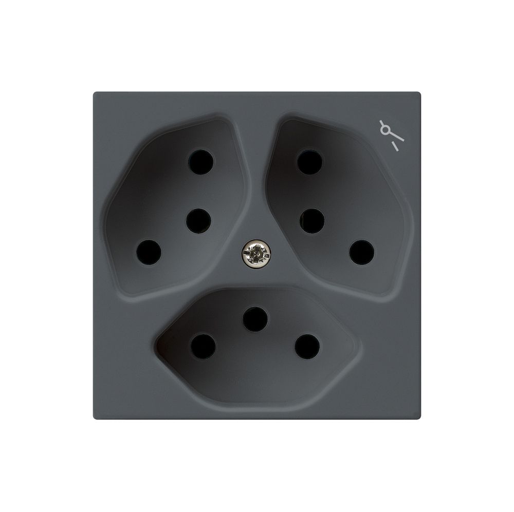 UP-Steckdose kallysto 3×T13 anthrazit mit Kinderschutz