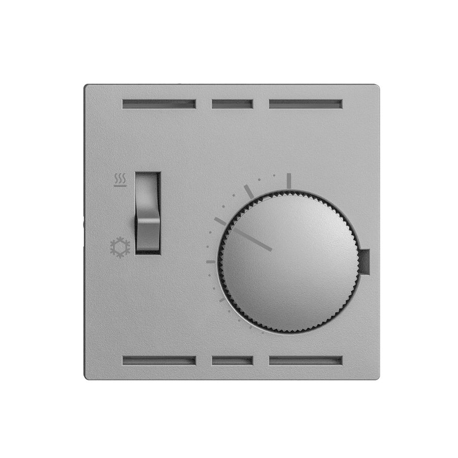 Thermostat EDIZIOdue, a.interrupteur, 60×60mm, silver