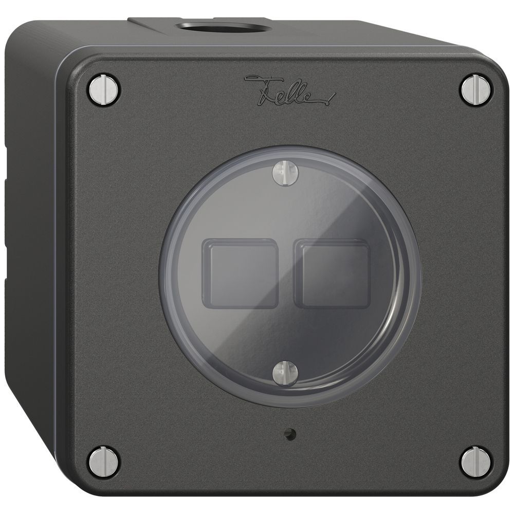 AP-Druckschalter 2K/2T NEVO Wiser schwarz