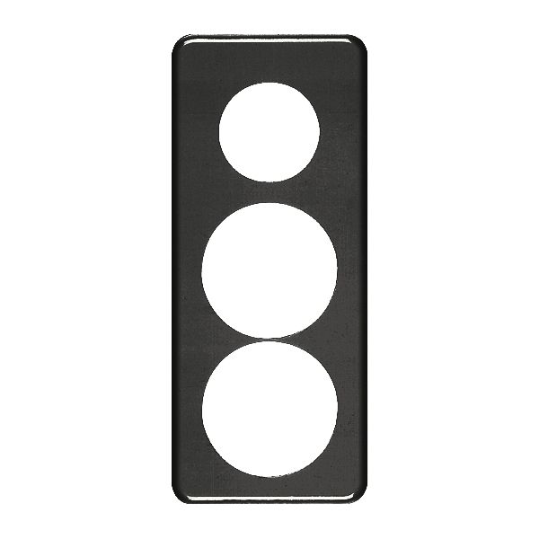Plaque de recouvrement 3×1 43+58+58 noir