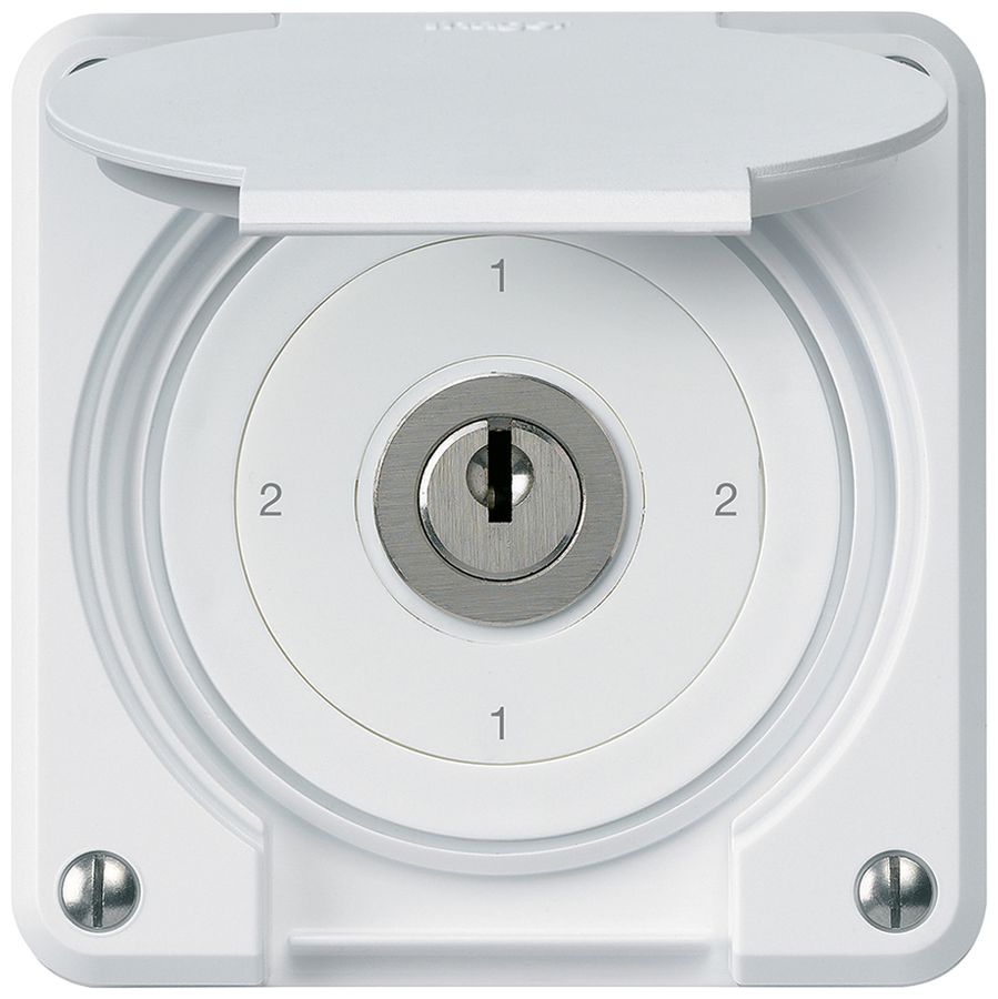 Interrupteur à clé ENC robusto IP55 avec clapet S3/1P blanc pour combinaison