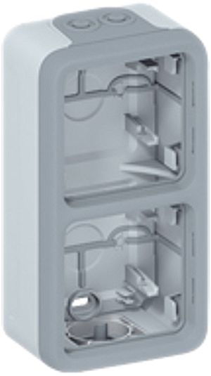 AP-Gehäuse PLEXO 2×1 grau