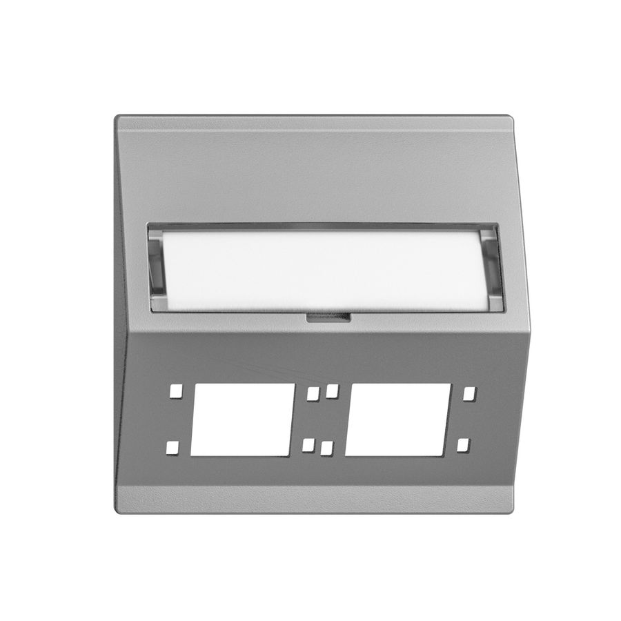 Kit montaggio INS EDIZIOdue F uscita obliqua 2×R&M cat.6A/LC speciale, silver