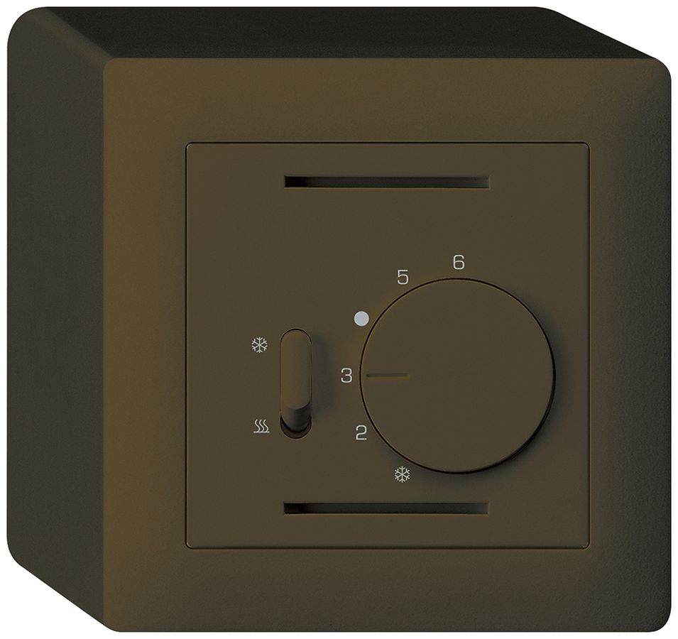 Termostato AP Hager kallysto, con interr.di riscald./raffred., marrone