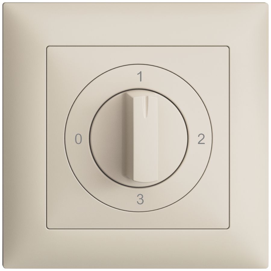 Frontset EDIZIOdue 0-1-2-3 crema 88×88mm für Drehschalter