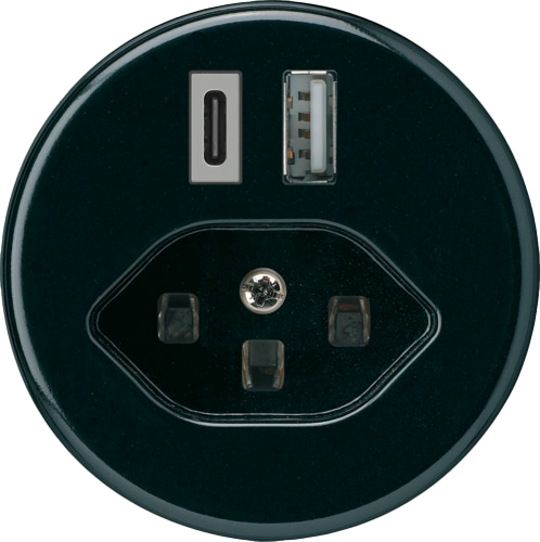 USB-Ladesteckdose basico 18W PD 1×Typ A 1×Typ C Typ 23 schwarz