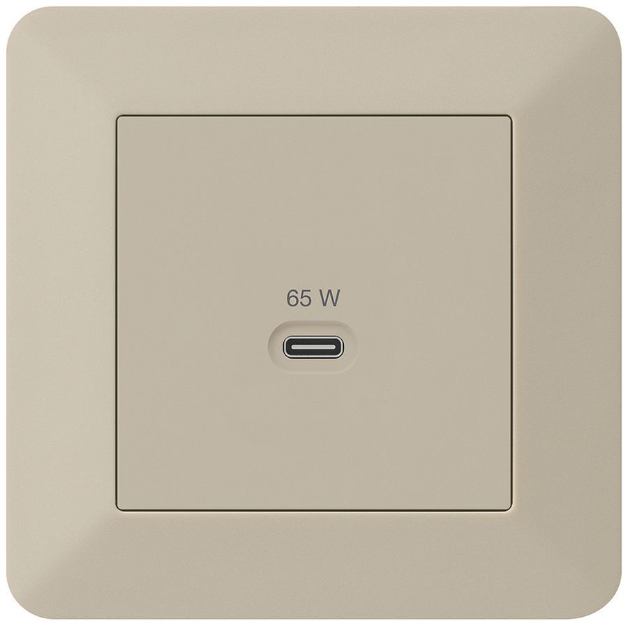 Prise de charge USB ENC Hager kallysto.trend type C 65W 3250mA beige