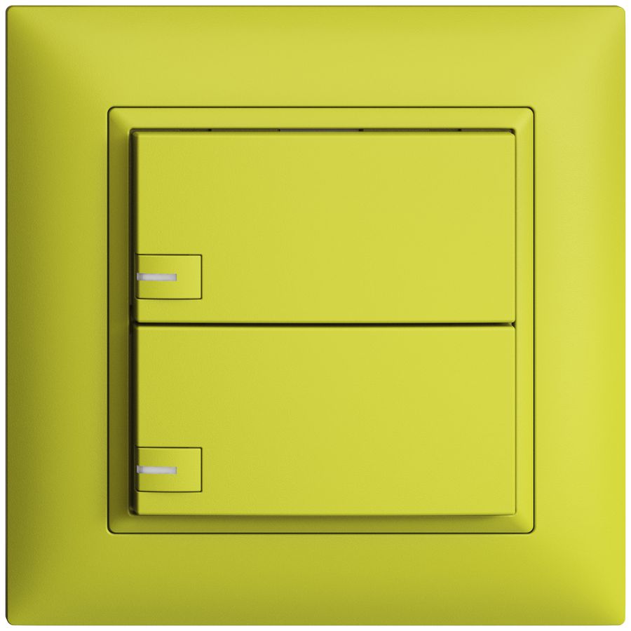 Poussoir ENC KNX 2× EDIZIOdue lemon RGB avec LED