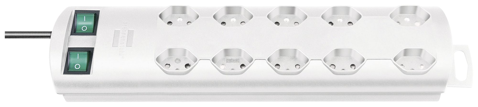 Prise multiple Primera-Line 2×interrupteur 10×T13 90° 2m H05VV-F 3×1mm² bc