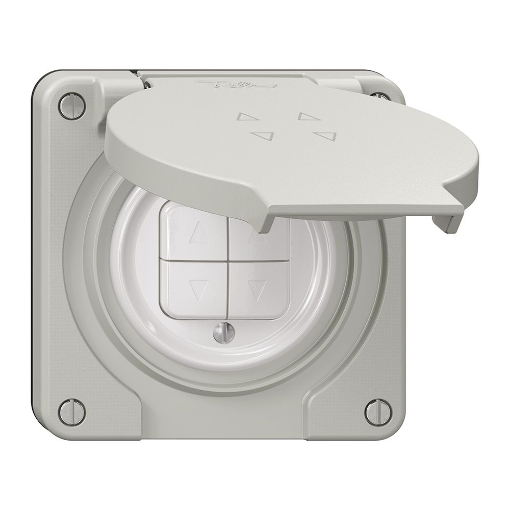 Interruttore per tapparelle NEVO N.CO 2-canale, profondità 18 mm, 87×87 mm, grc