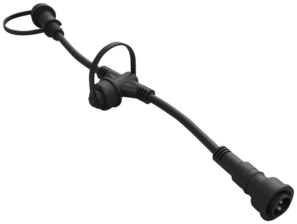 Accouplement d.raccord.Philips GardenLink IP65 12V 3×douille 2 pôles noir 6 pcs