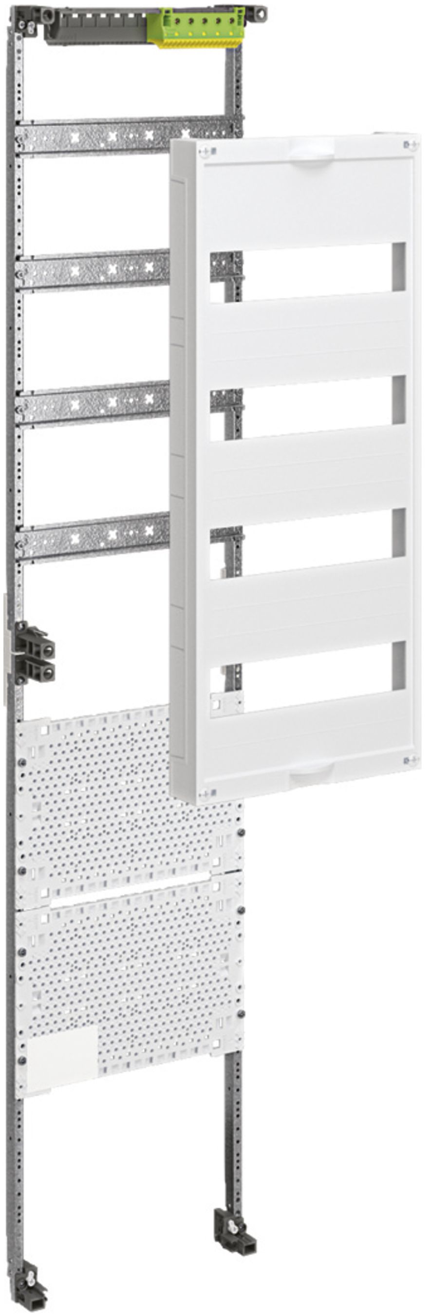 Travée Media Hager pour armoire distribution ENC 8 rangées, 4 rangées modulaires