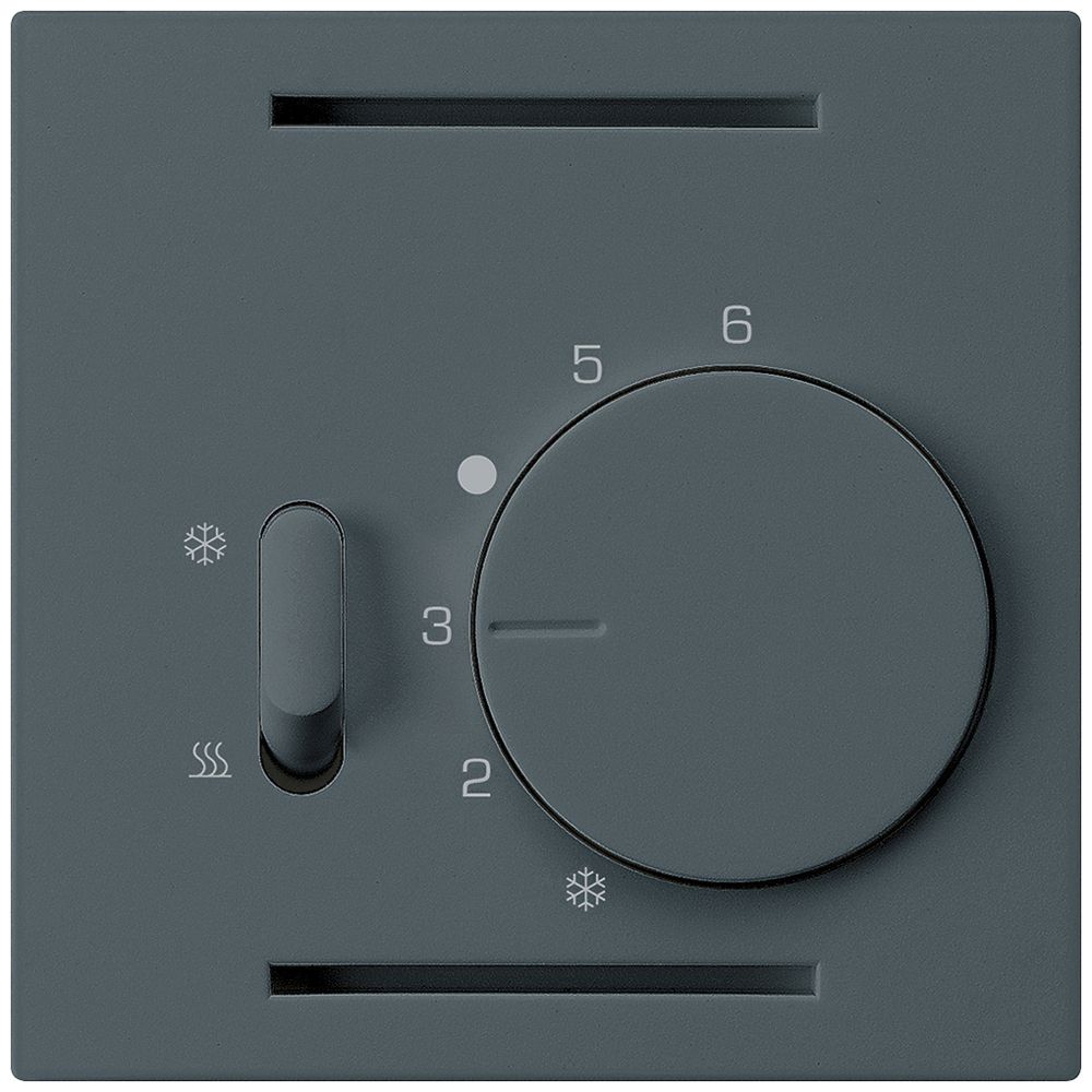 Thermostat Hager kallysto A, mit Schalter Heizen/Kühlen, anthrazit