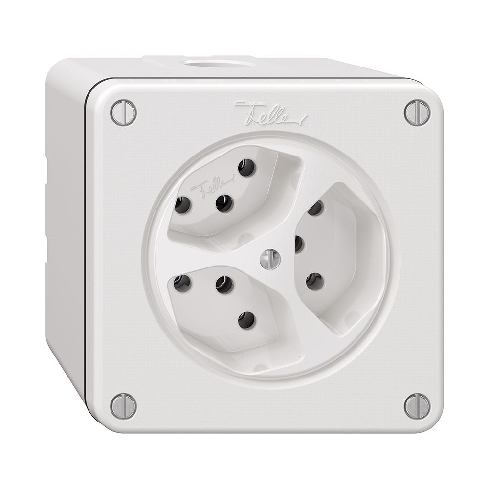 NAPU-Steckdose NEVO, 3×T13, weiss