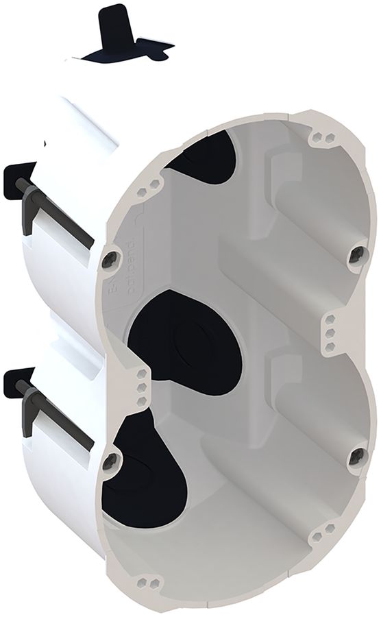 Hohlwanddose AGRO Quickbox ECON Pro, 2×1 Ø83mm luftdicht weiss
