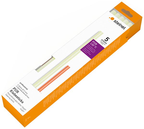 Set di bastoncini di colla Steinel PUR 5×colla e 2×detersivo Ø11×250mm
