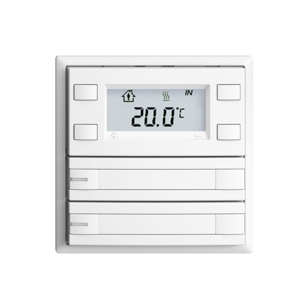 Poussoir RTH ENC KNX 2× EDIZIOdue F blanc, avec pap.+LED RGB