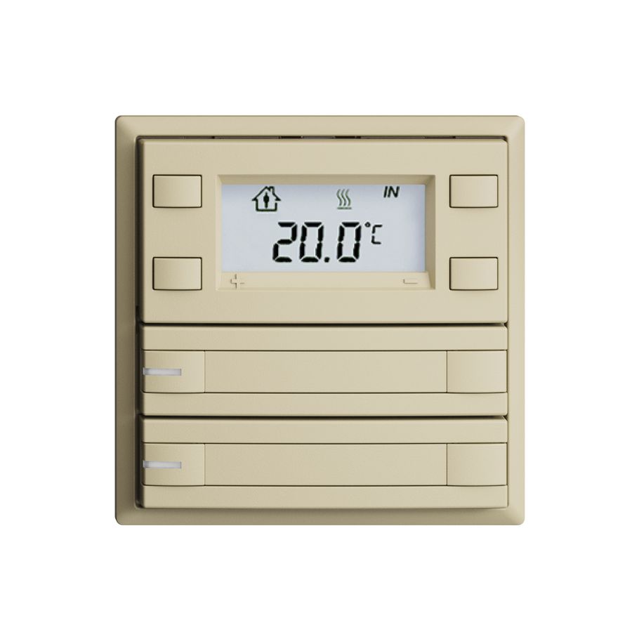 Poussoir RTH ENC KNX 2× EDIZIOdue F vanille, avec pap.+LED RGB