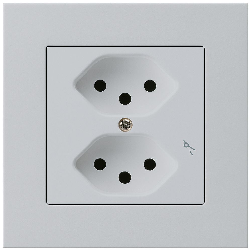 UP-Steckdose kallysto.pro 2×T13/1 hellgrau mit Kinderschutz