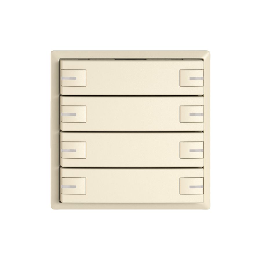 Poussoir KNX RGB EDIZIO.liv SNAPFIX® capteur temp.RGB-LED 8× comm.1T cr