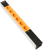 Steckdosenleiste 19" 1HE 6×T23 mit Power Anzeige Td3×1.5mm² 3m orange