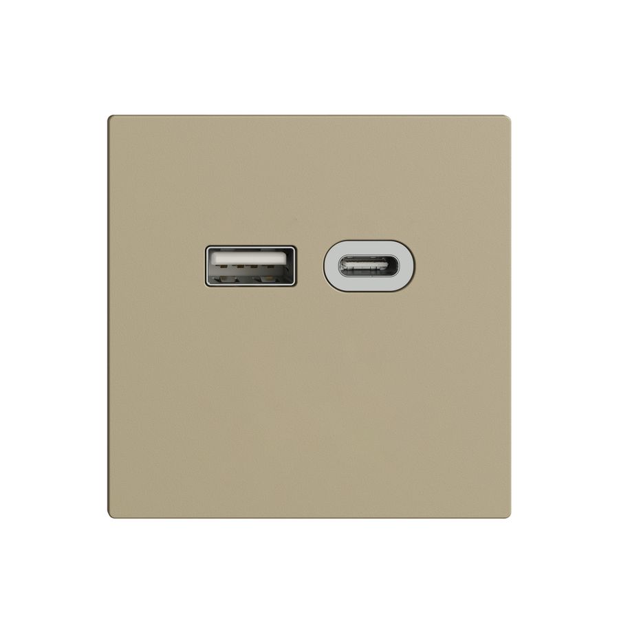 Steckdose USB 18W Typ A + Typ C Feller EDIZIOdue F 230V 3600mA sand