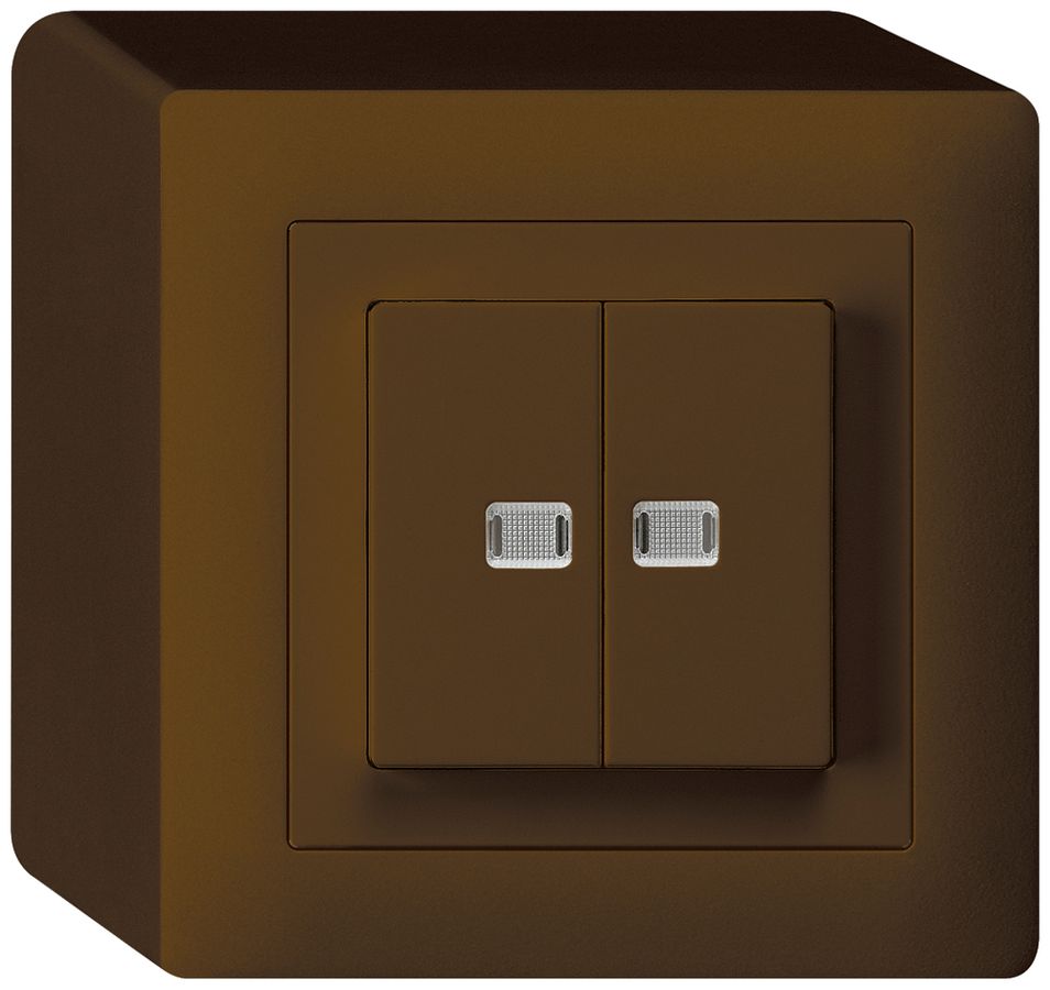 Tasto lum.AP kallysto 2×AR/1L con 2 lenti marrone