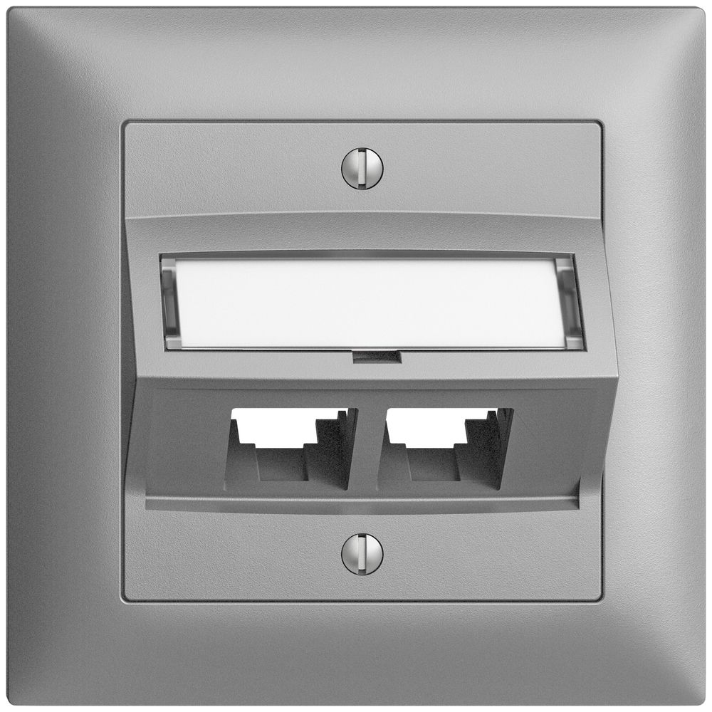 Kit di montaggio INC S-One EDIZIOdue FMI per 2×RJ45 obliquo, silver