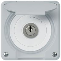 Contatto rotativo a chiave INC robusto IP55 grigio con coperchio 1P