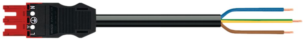 Câble de raccordement MIDI 3×1.5mm² 16A 250V 5m cod.P prise-libre rouge Cca