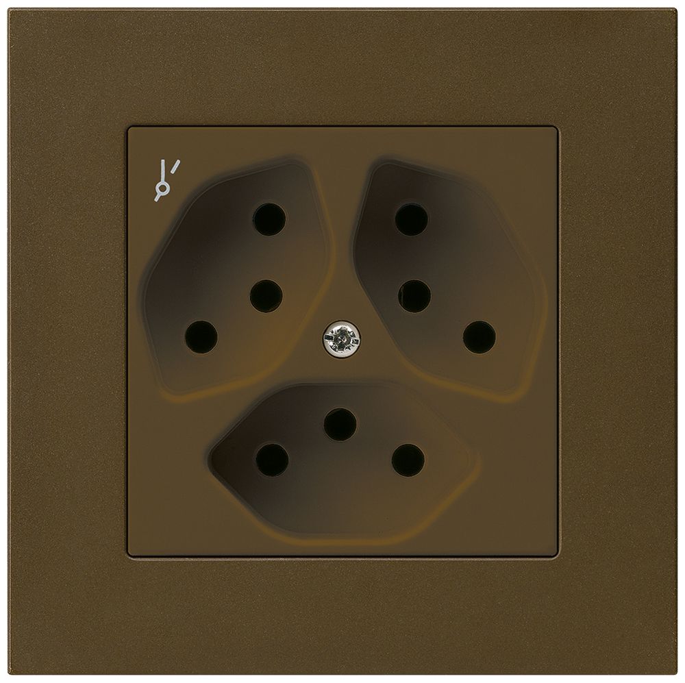 UP-Steckdose kallysto.pro 3×T13/1S braun