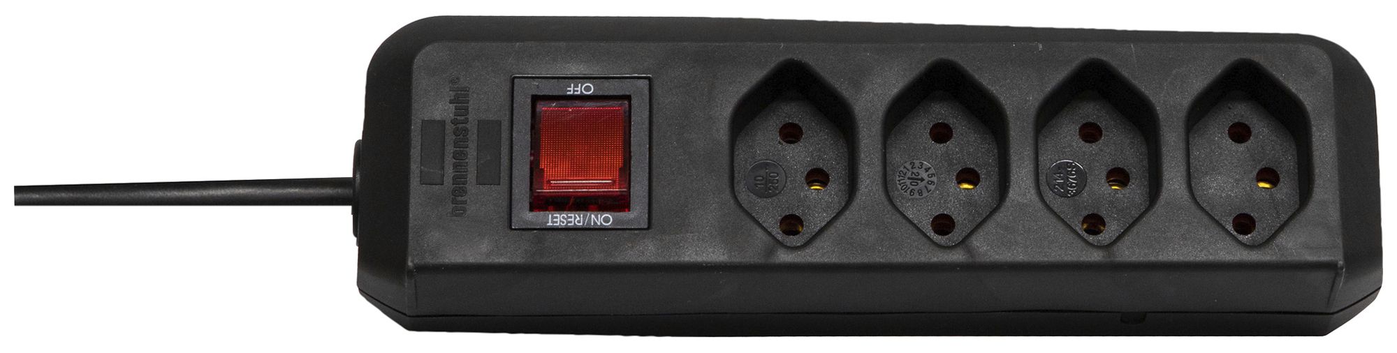 Prise multiple cleverLINE interrupteur 4×T13 3m H05VV-F 3×1mm² no