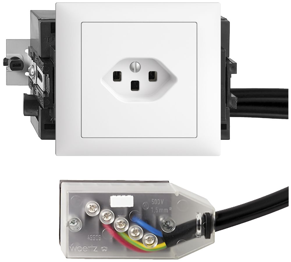 Prise INC EDIZIOdue T23 L2 blanc 49…69mm pour câble plat Technofil