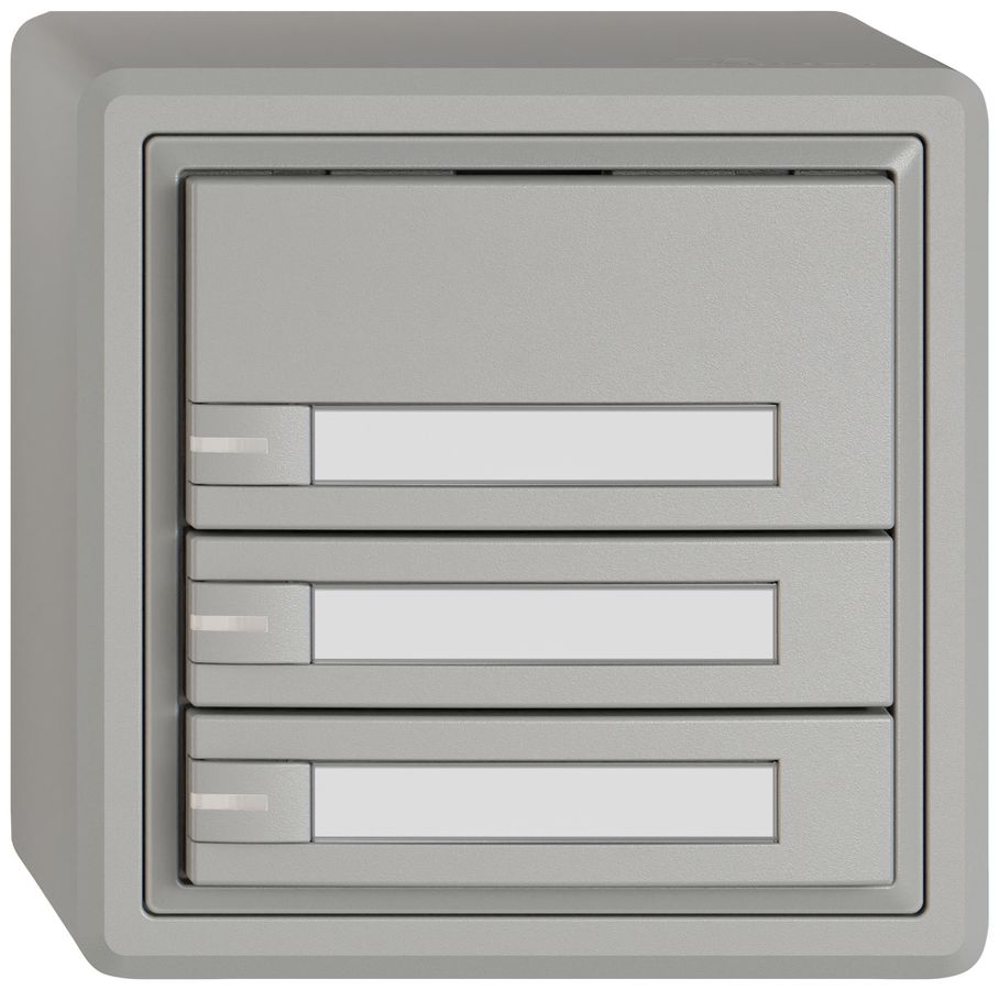 Poussoir KNX RGB AP EDIZIO.liv SNAPFIX® capteur temp.RGB-LED étiqu.3×com.1T grc