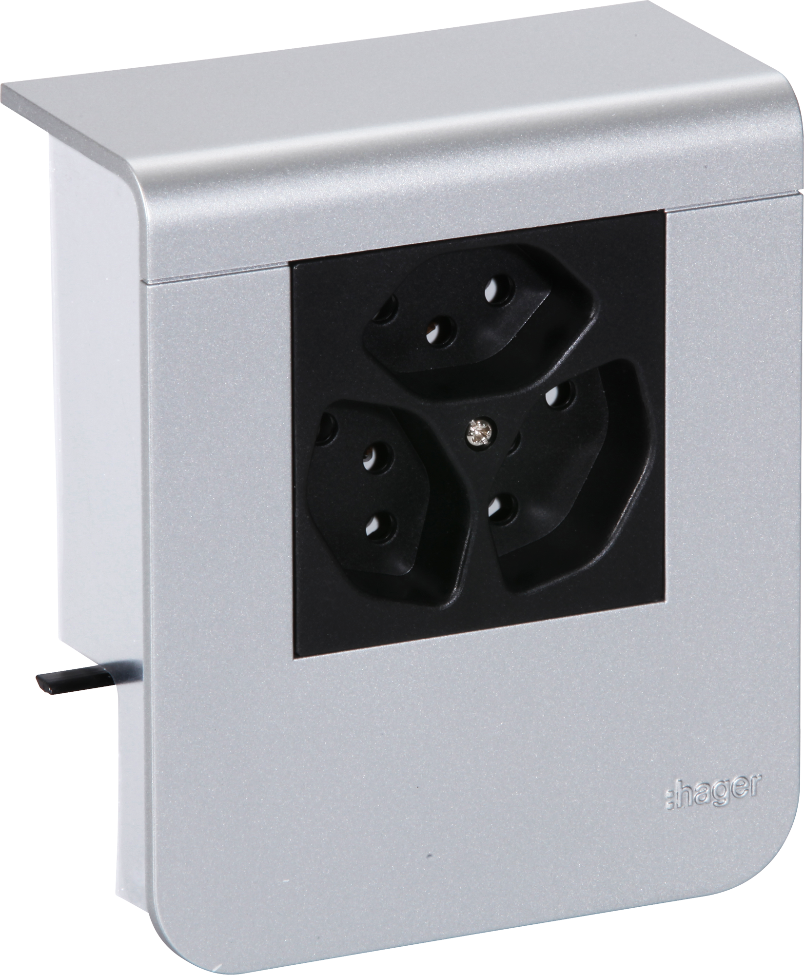 Supporto d'apparecchio Hager per SL20055 decorazione alluminio 3×T13