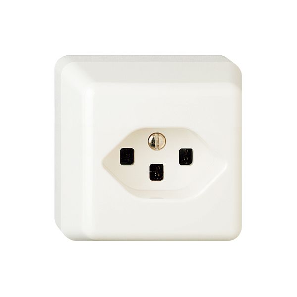 Prise AP FH T23 16A blanc, avec bornes enf.