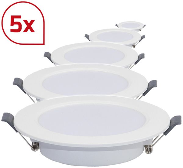 Downlight LED DOTLUX CIRCLEflat 6W 390lm 4000K bianco set di 5