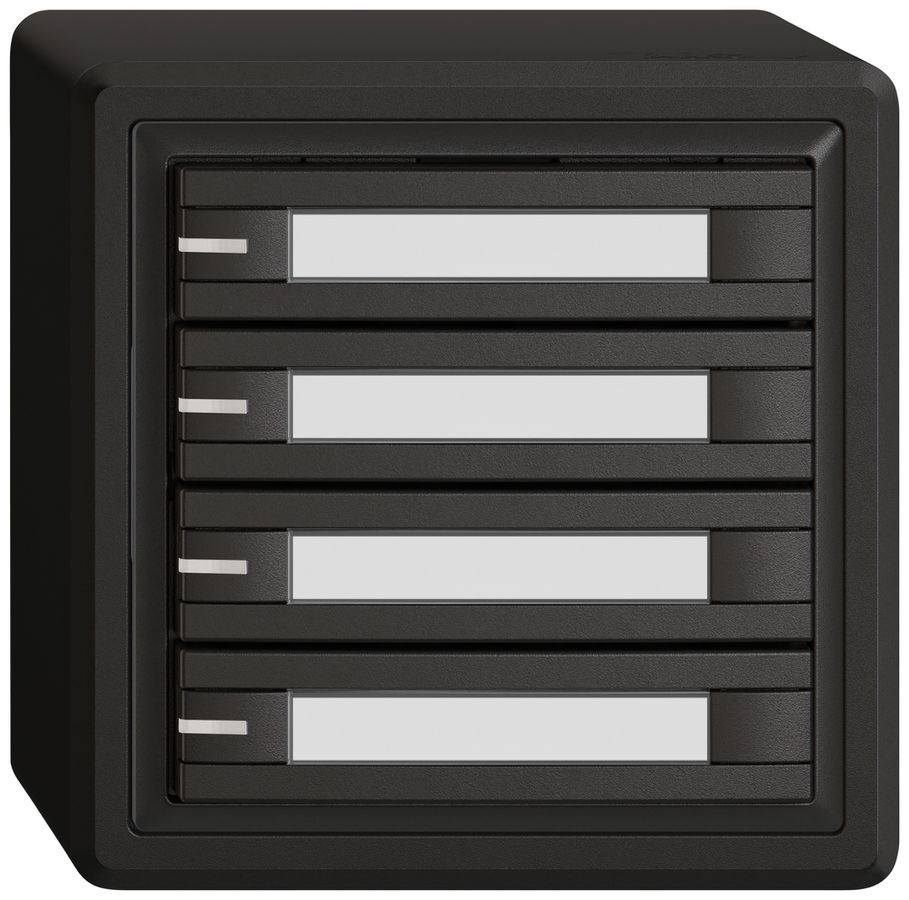 AP-Universaltaster EDIZIO.liv UNI SNAPFIX® m.LED RGB 4× 2-Tbed.Pap.sz