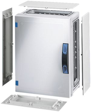 Apparategehäuse Hensel FP 0251 grau leer mit Türe geschlossen 276×366×186mm