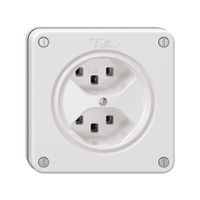 NUPU-Steckdose NEVO, 2×T23, weiss