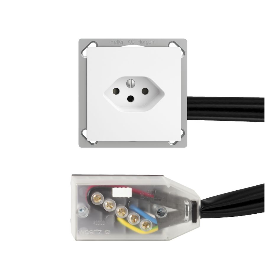 Prise INC EDIZIOdue T13 L2 blanc pour câble plat Technofil