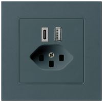 Presa di carica USB INC kallysto.pro 18W PD 1×tipo A 1×tipo C T23 antracite