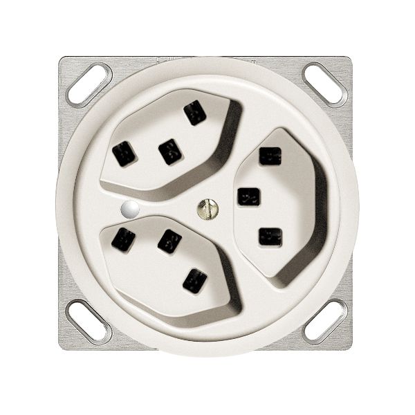 Prise INC 3×T23 16A blanc avec LED vt,FH bornes enf..