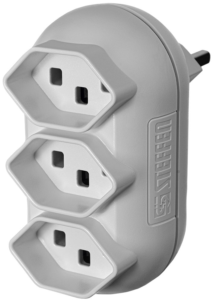 Fiche multiple Steffen STRONG 3×T23 16A 250V IP20 blanc
