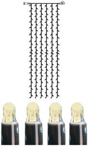 Lichtvorhang System LED Extra, 1×4m, schwarz, 16W, 204 LED, warmweiss