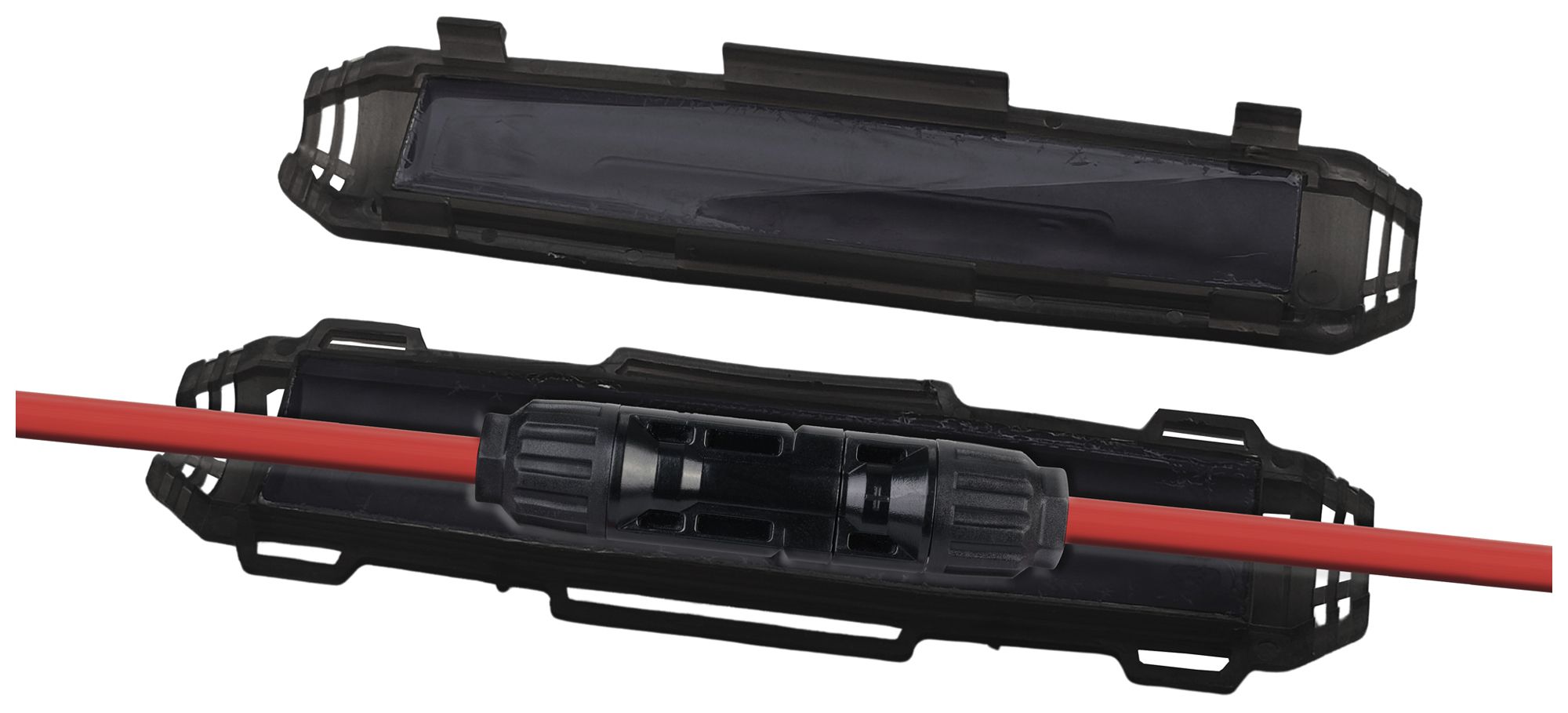 Manchon de jonction Raytech SOLARCOVER-4 avec gel 164×43×30mm IP68 2 pièces