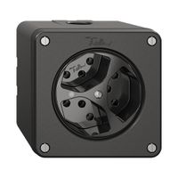 NAPU-Steckdose NEVO, 3×T13, m.LED, schwarz