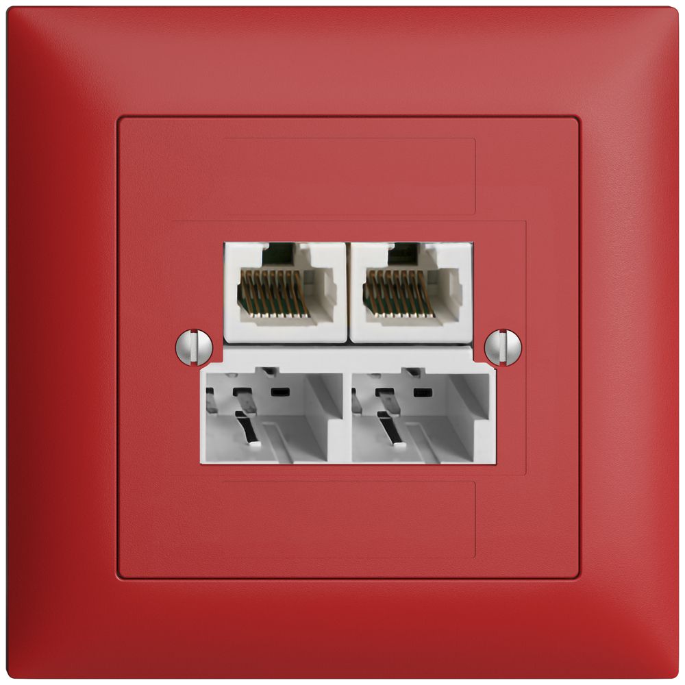 UP-Dose SOHO 2×TT/2×RJ45/u berry getr.ITplus EDIZIOdue