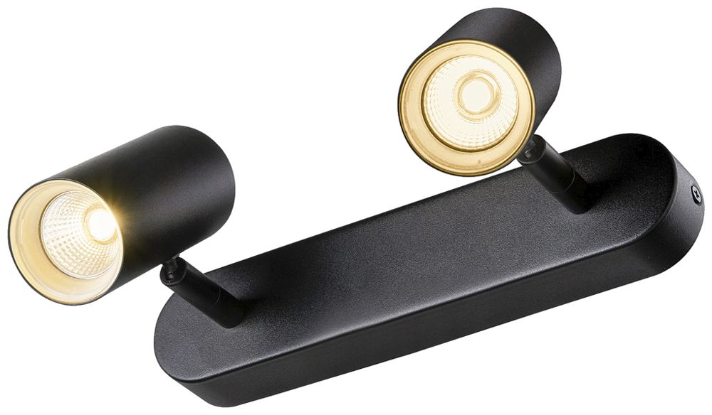 LED-Spot SLV NOBLO 12W 1450lm 927 DIM 240×105×127mm schwarz 2×Spot